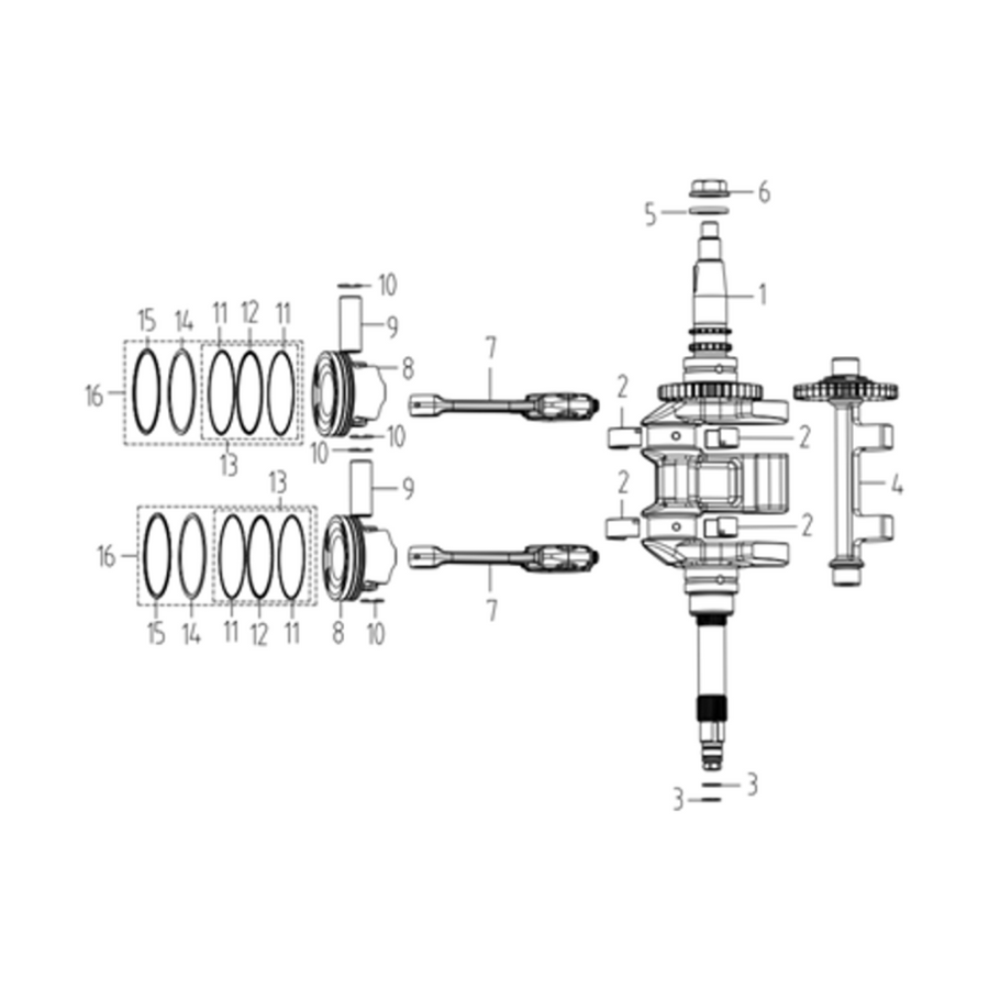 VOGE SR450X - Alkūninis velenas ir švaistiklis