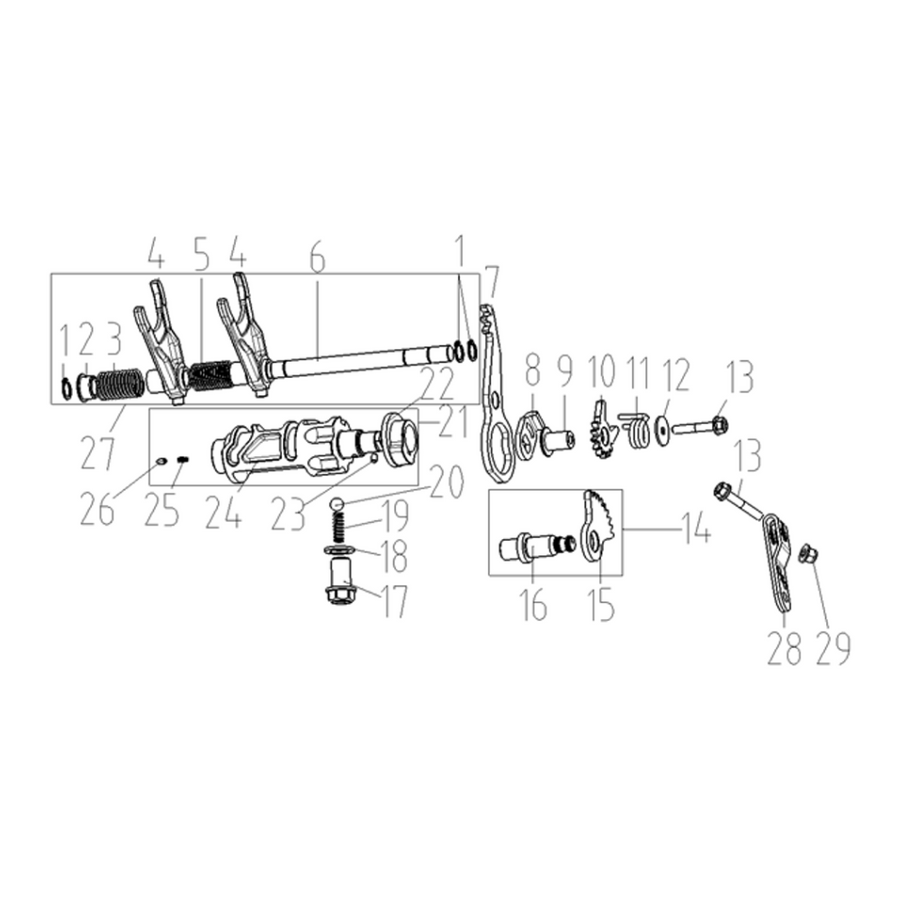 Xwolf 550L (New version) - Pavarų perjungimo mechanizmas