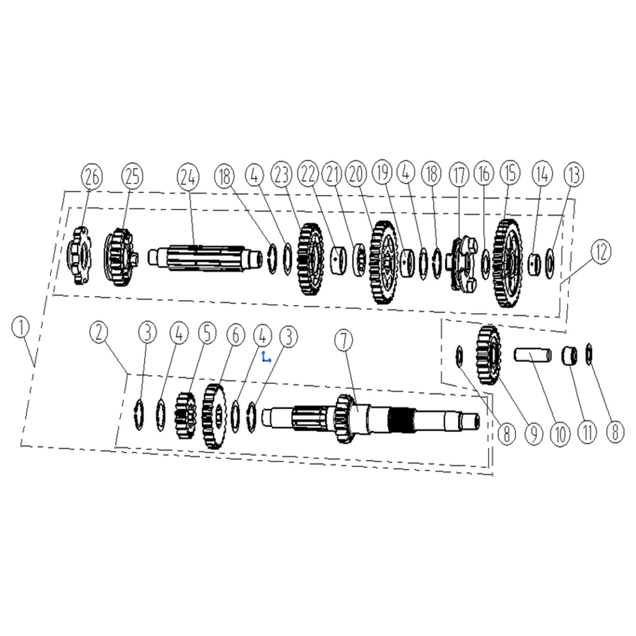 Xwolf 700L (New version) - Pavarų mechanizmas