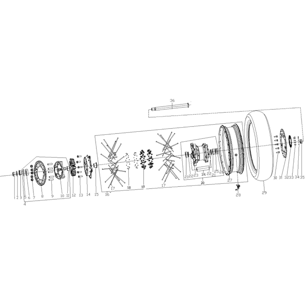 VOGE DS900X E5+ - Galinis ratas