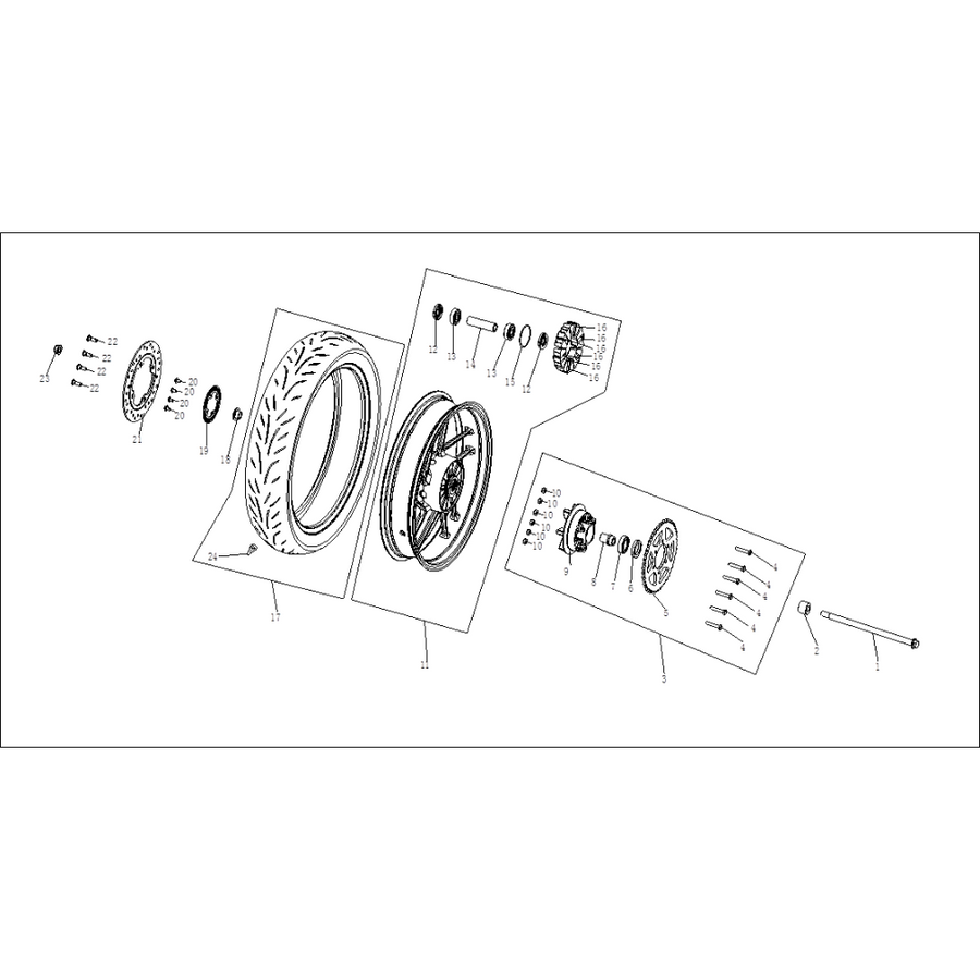 VOGE R125 E5+ - Galinis ratas