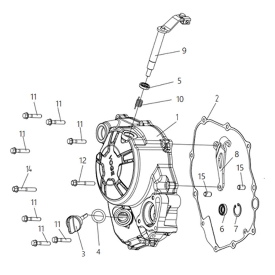 VOGE R125 E5+ - Dešinysis karterio dangtis