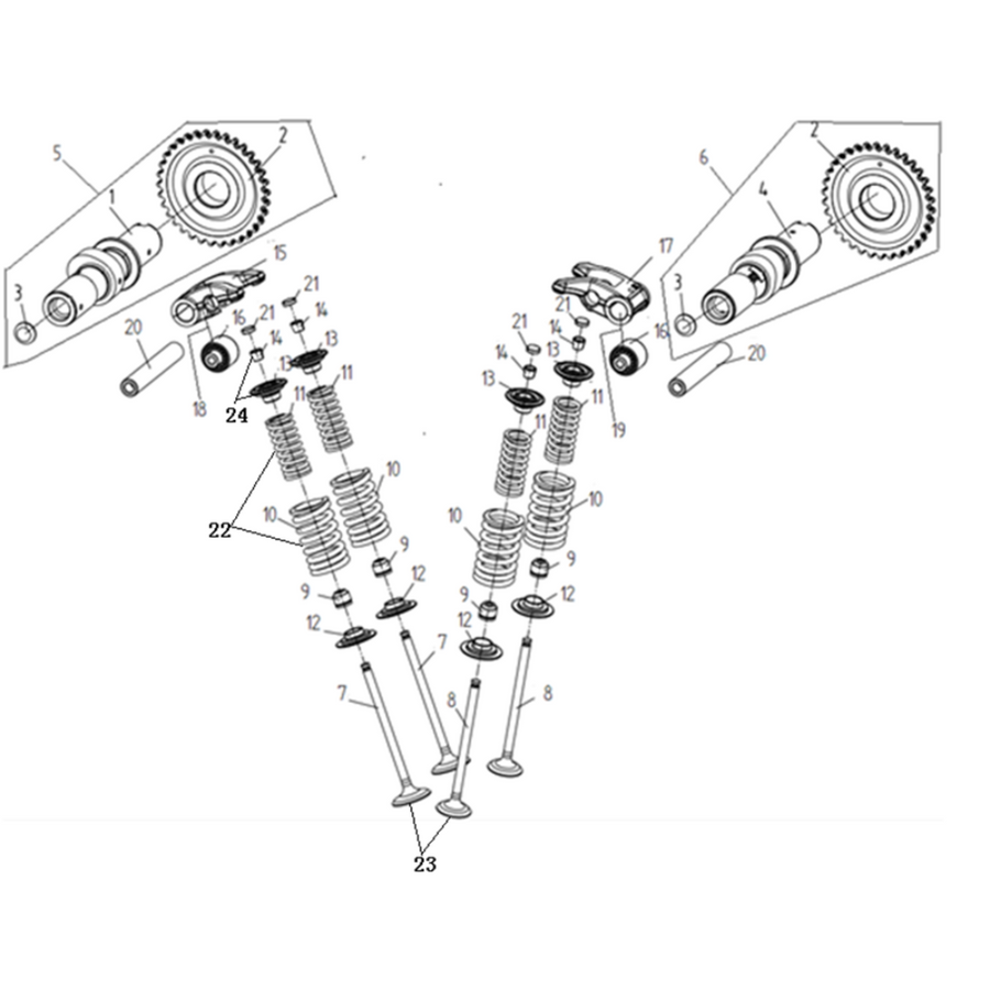 VOGE R125 E5+ - Įsiurbimo ir išmetimo mechanizmas