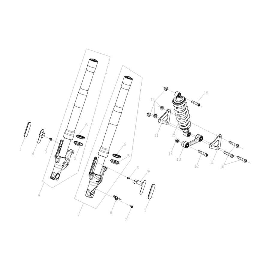 VOGE R625 - Amortizatoriaus sistema