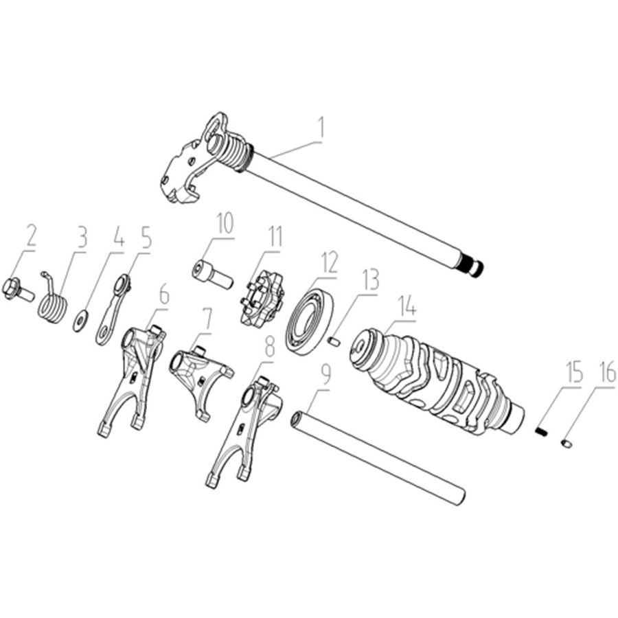 VOGE R625 - Greičio valdymo mechanizmas