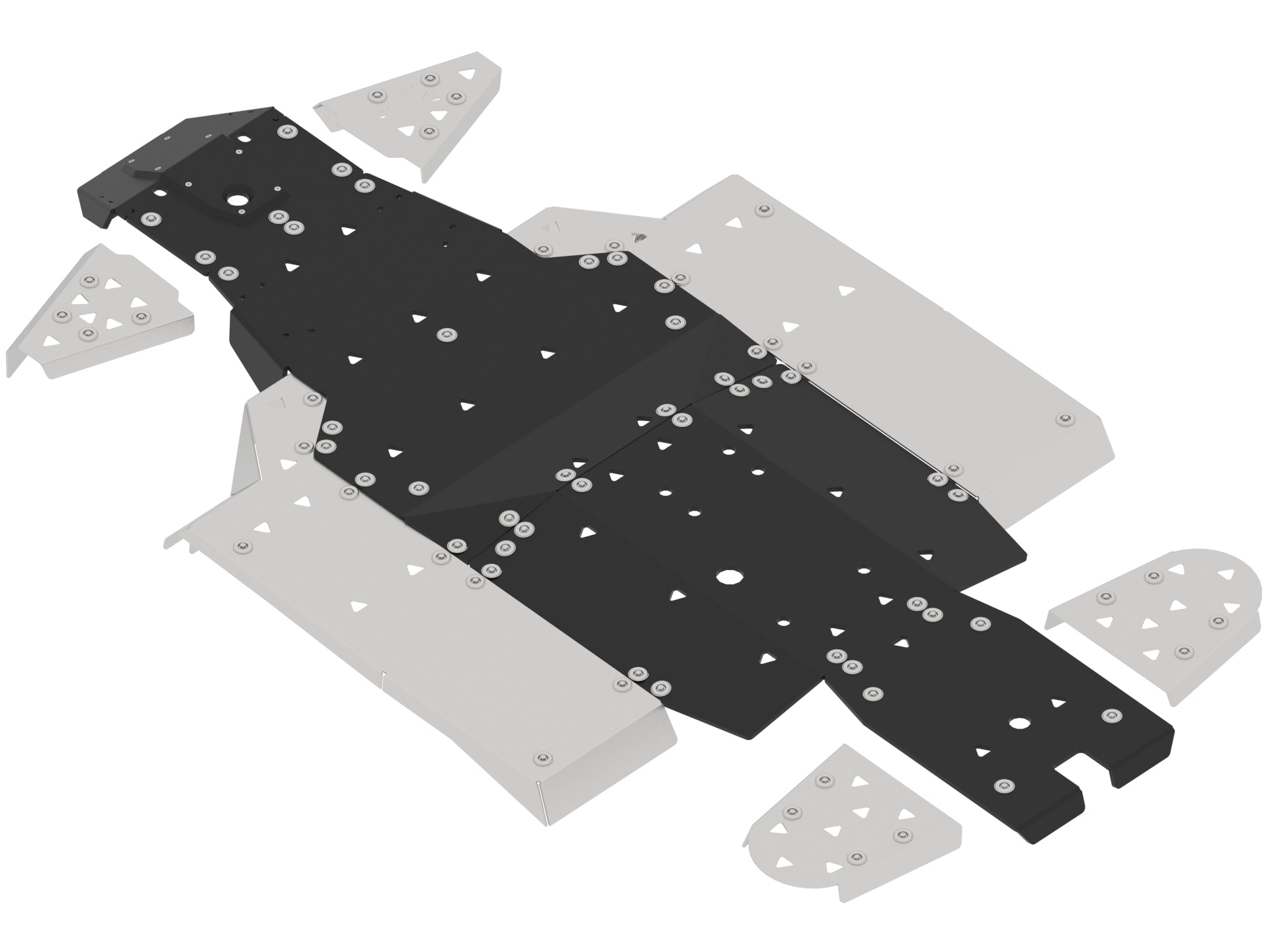 Complete set of underbody protection (plastic-aluminium): Trapper 550 UTV / HiSun 550 UTV