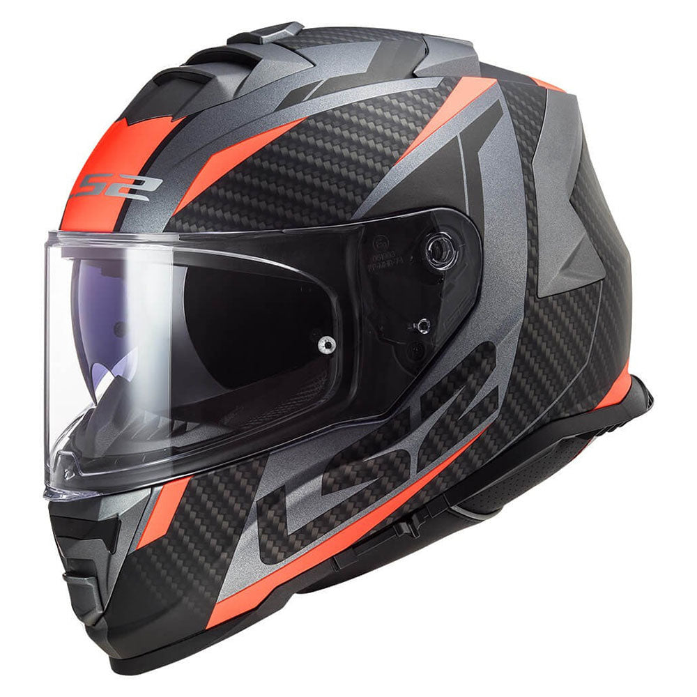 LS2 FF800 STORM II ŠALMAS - RACER Matt Titanium Orange