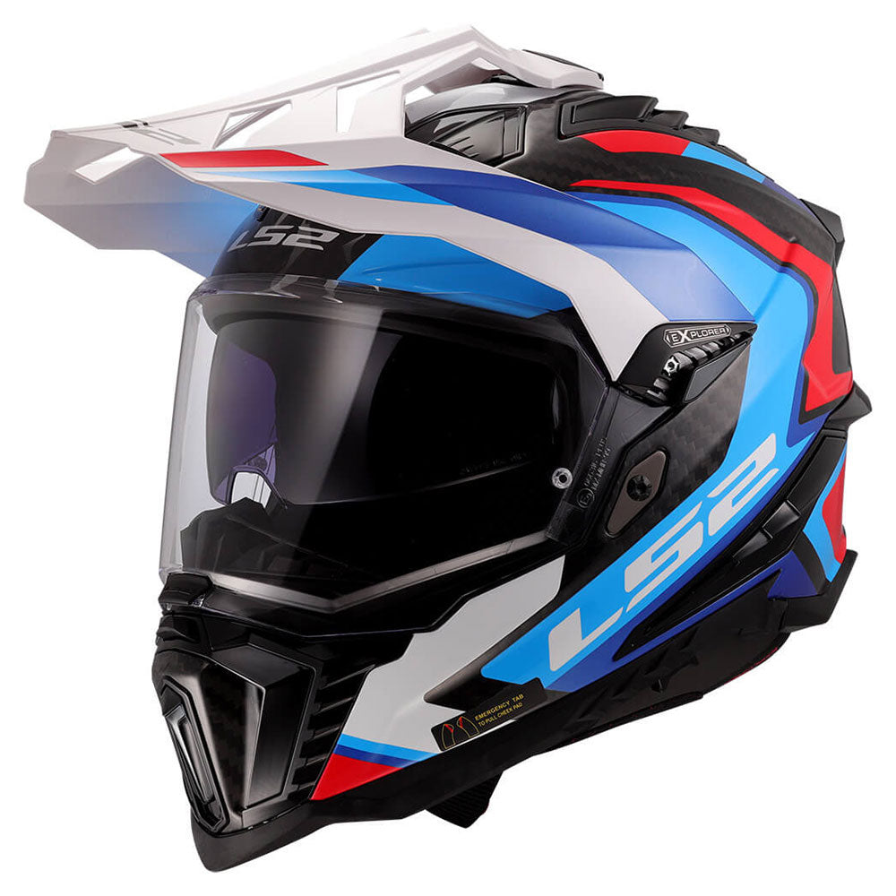 LS2 MX701 C EXPLORER ŠALMAS - FRONTIER 2 White Blue