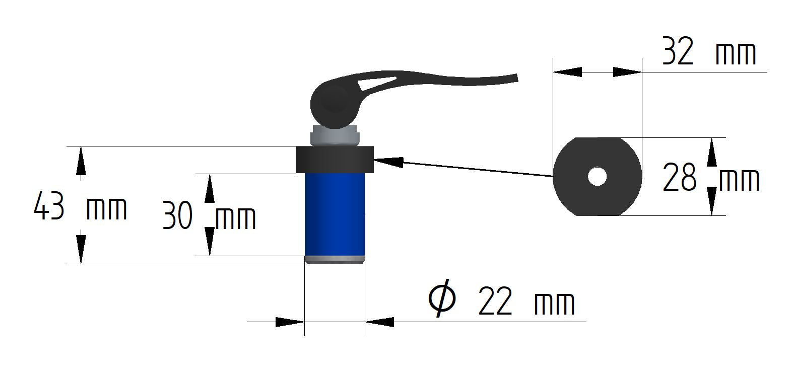 Ekscentrinis spaustukas: 22 mm, skirtas CFMOTO