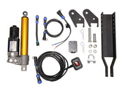 Electric-hydraulic height adjuster for flail mower