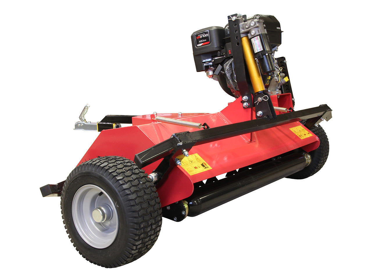 Electric-hydraulic height adjuster for flail mower
