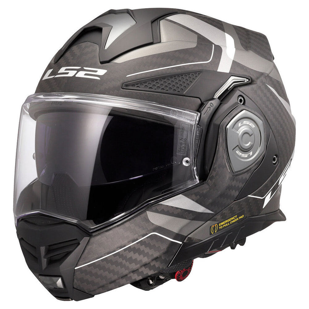 LS2 FF901 ADVANT X CARBON HORIZON ŠALMAS - Silver Grey