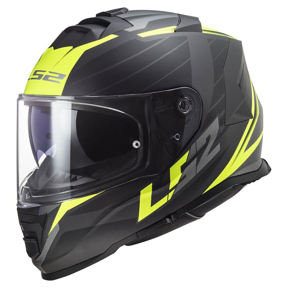 LS2 FF800 STORM II ŠALMAS - NERVE Matt Black H-V Yellow