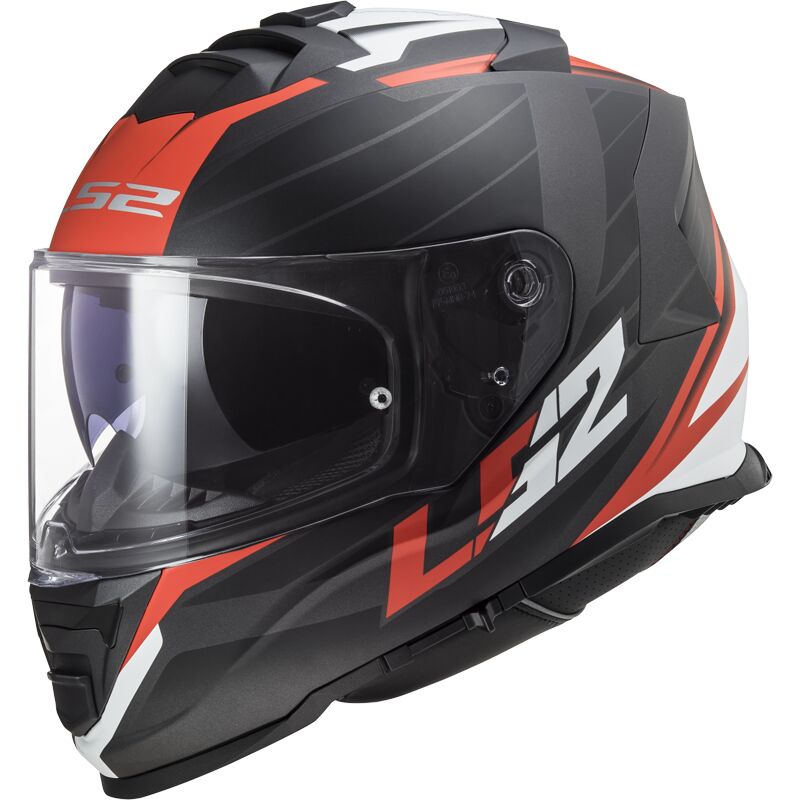 LS2 FF800 STORM II ŠALMAS - NERVE Matt Black Red