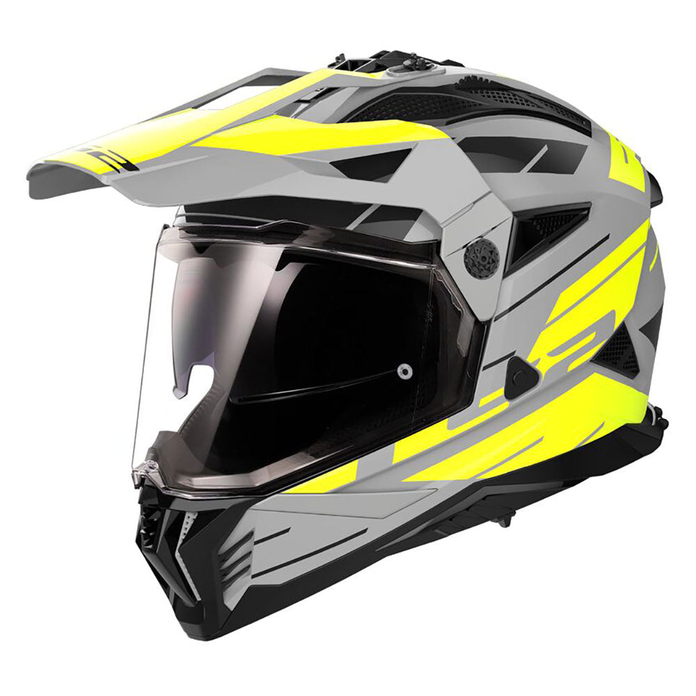 LS2 MX702 PIONEER 2 NAMIB Helmet Matt Grey H-V Yellow