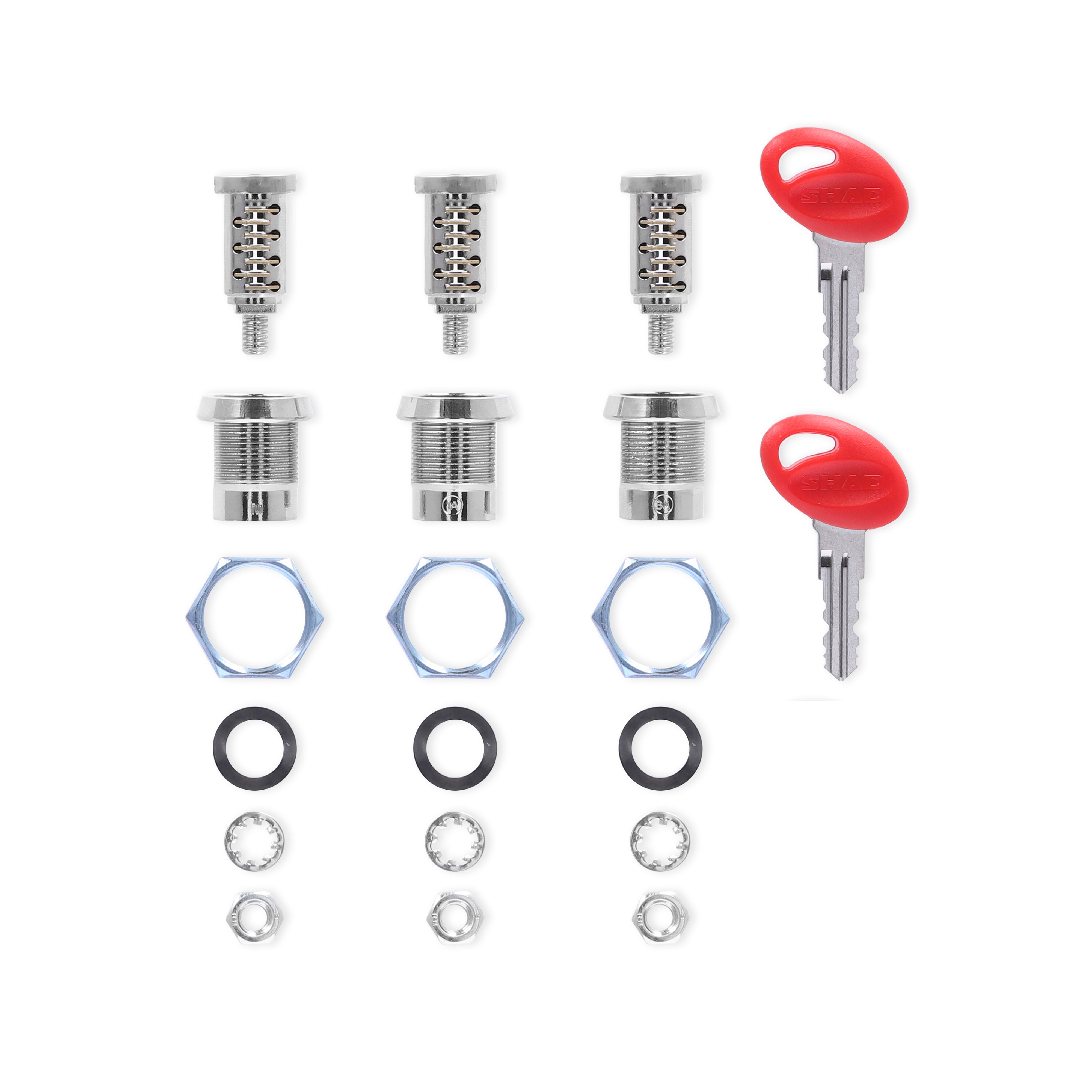 KEY KIT + 3 RED-KEY CYLINDERS