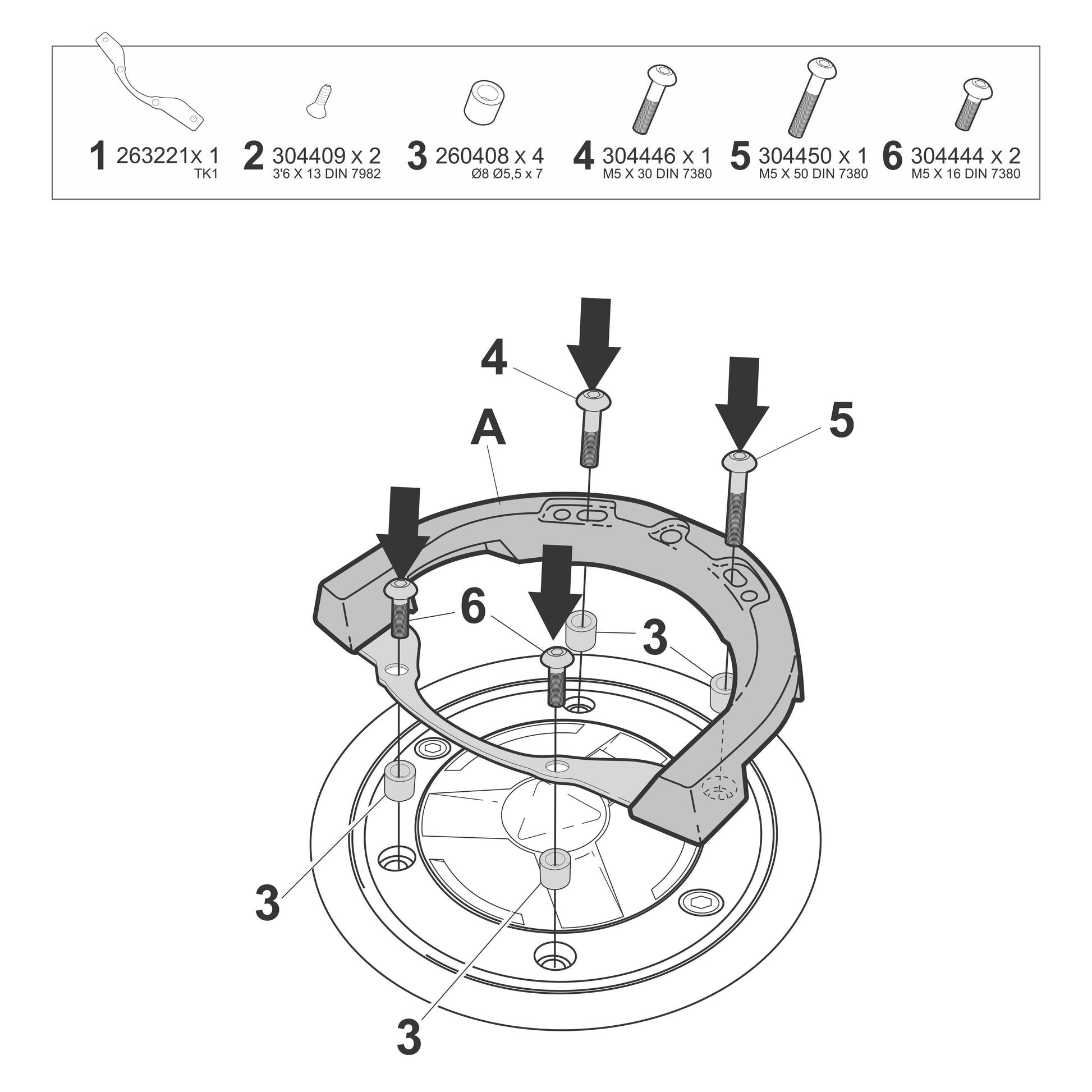 Click System kuro bako krepšys tvirtinimo rinkinys APRILIA/BENELLI /BENDA/DUCATI/MALAGUTI/MV AUGUSTA/TRIUMPH/UM
