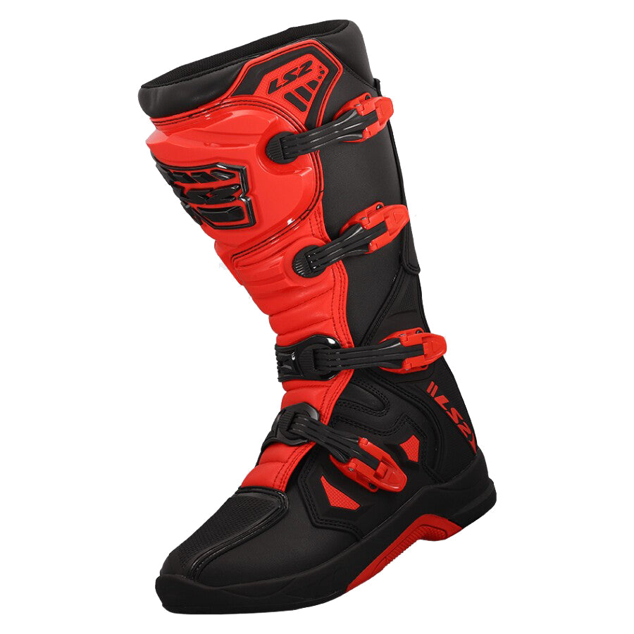 LS2 Raptor Man Boots Black Red