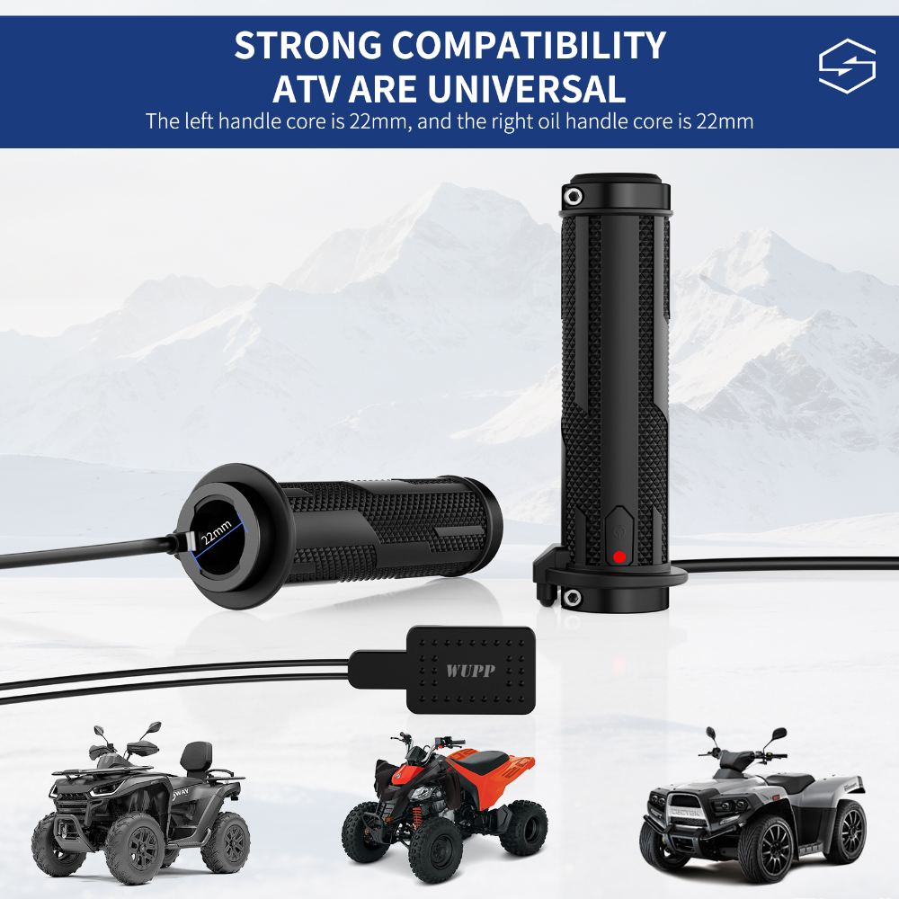 ATV LOCK-ON šildomos rankenėlės su nykščio šildytuvu 12 V – 22 mm