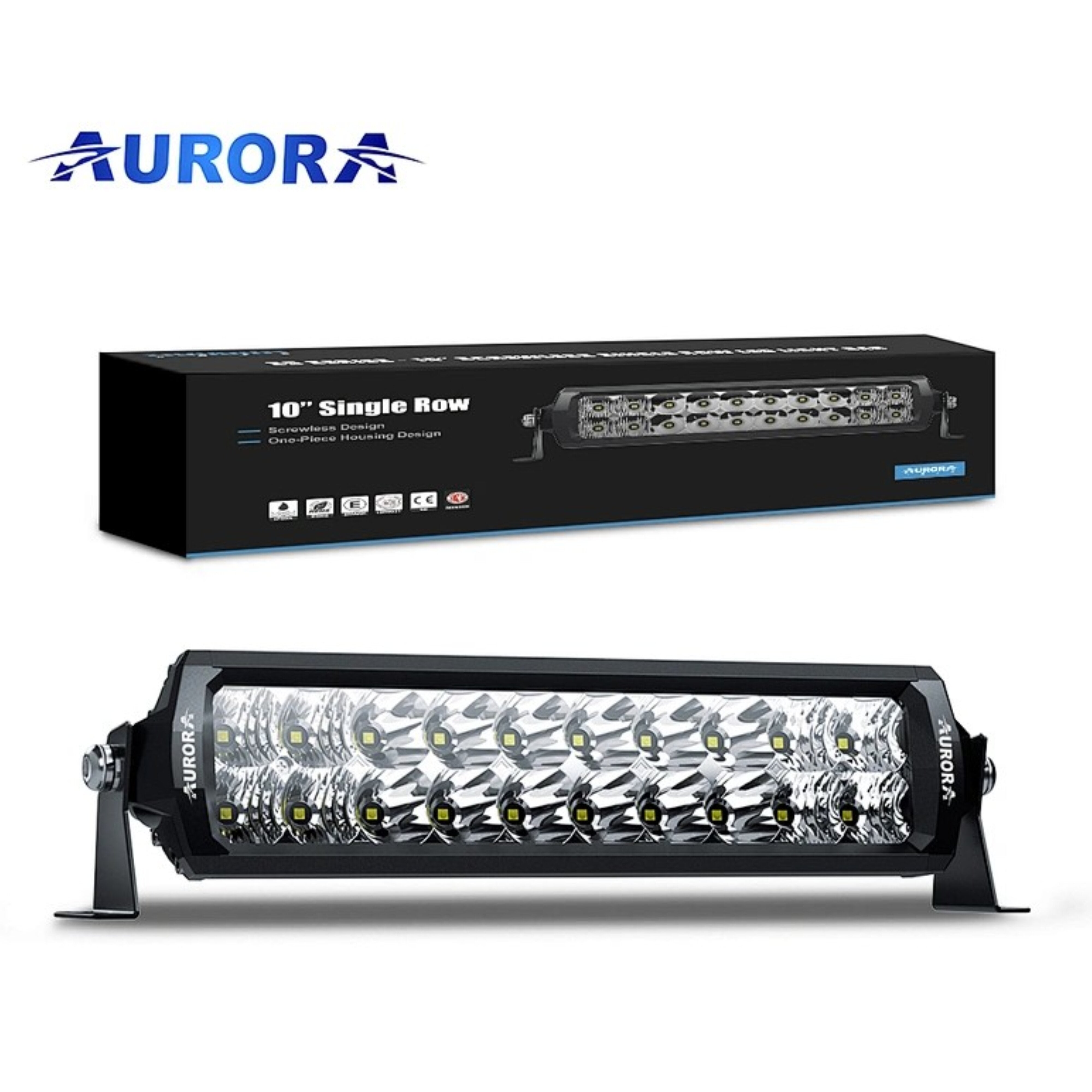 Aurora universalus LED žibintas 10'' Double Row Screwless Offroad
