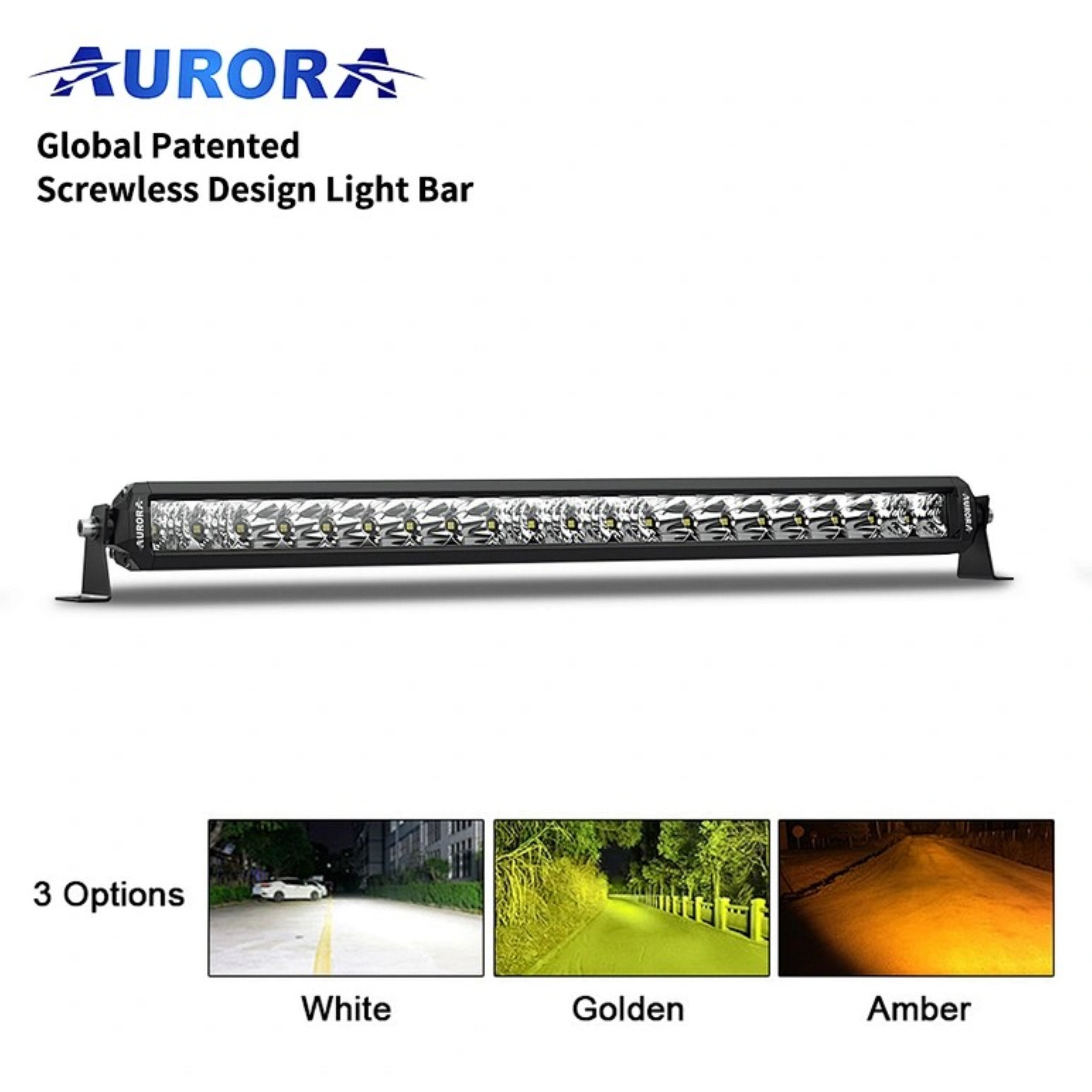 Aurora universalus LED žibintas 20" Single Row Screwless