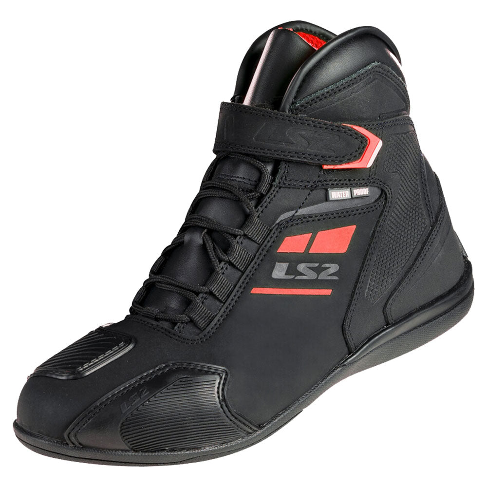 LS2 Garra Man Neperšlampami Moto Batai - Black Red