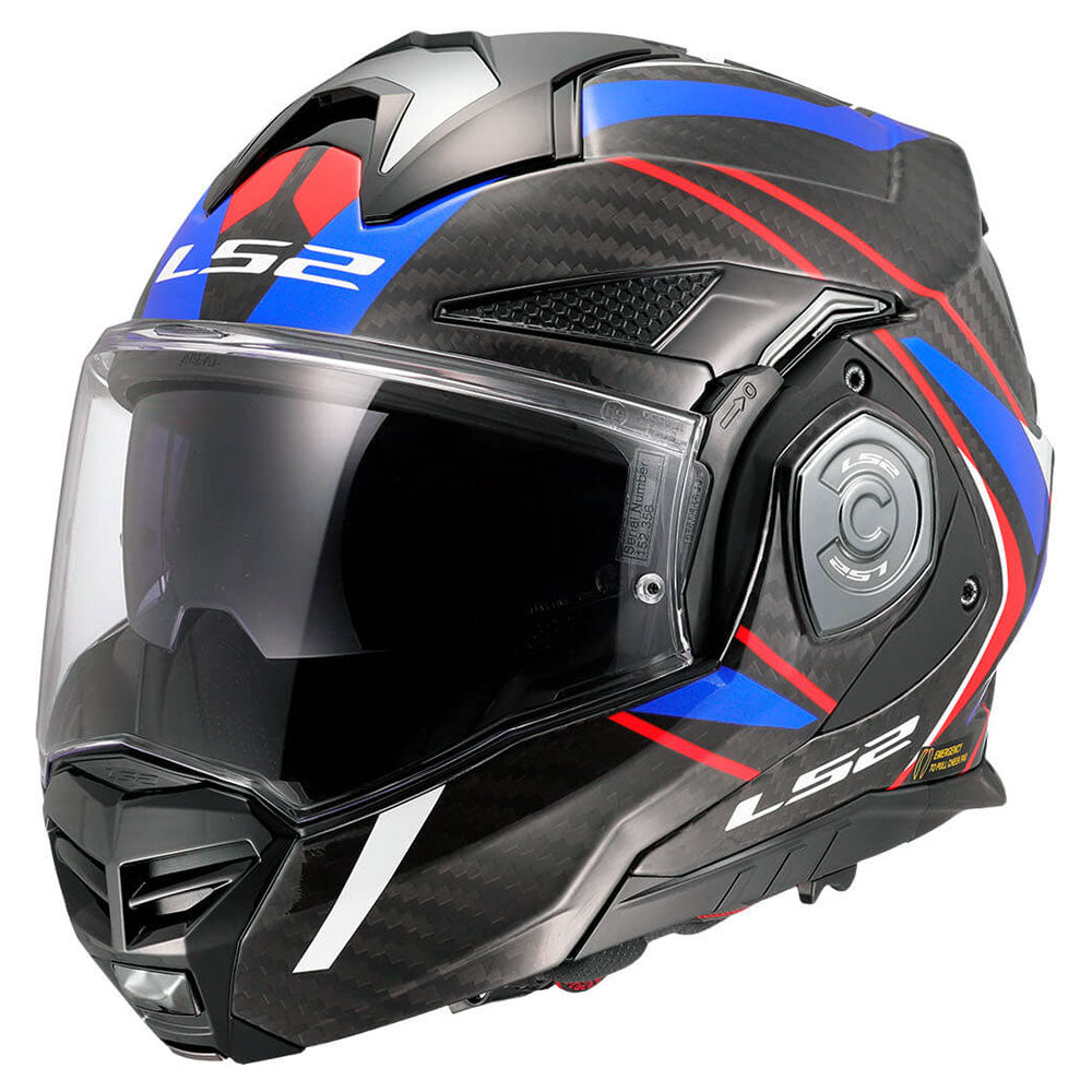 LS2 FF901 ADVANT X CARBON FUTURE 2 ŠALMAS - White Blue