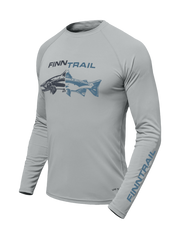 Ilgarankoviai marškinėliai Finntrail WAVE Fish Grey