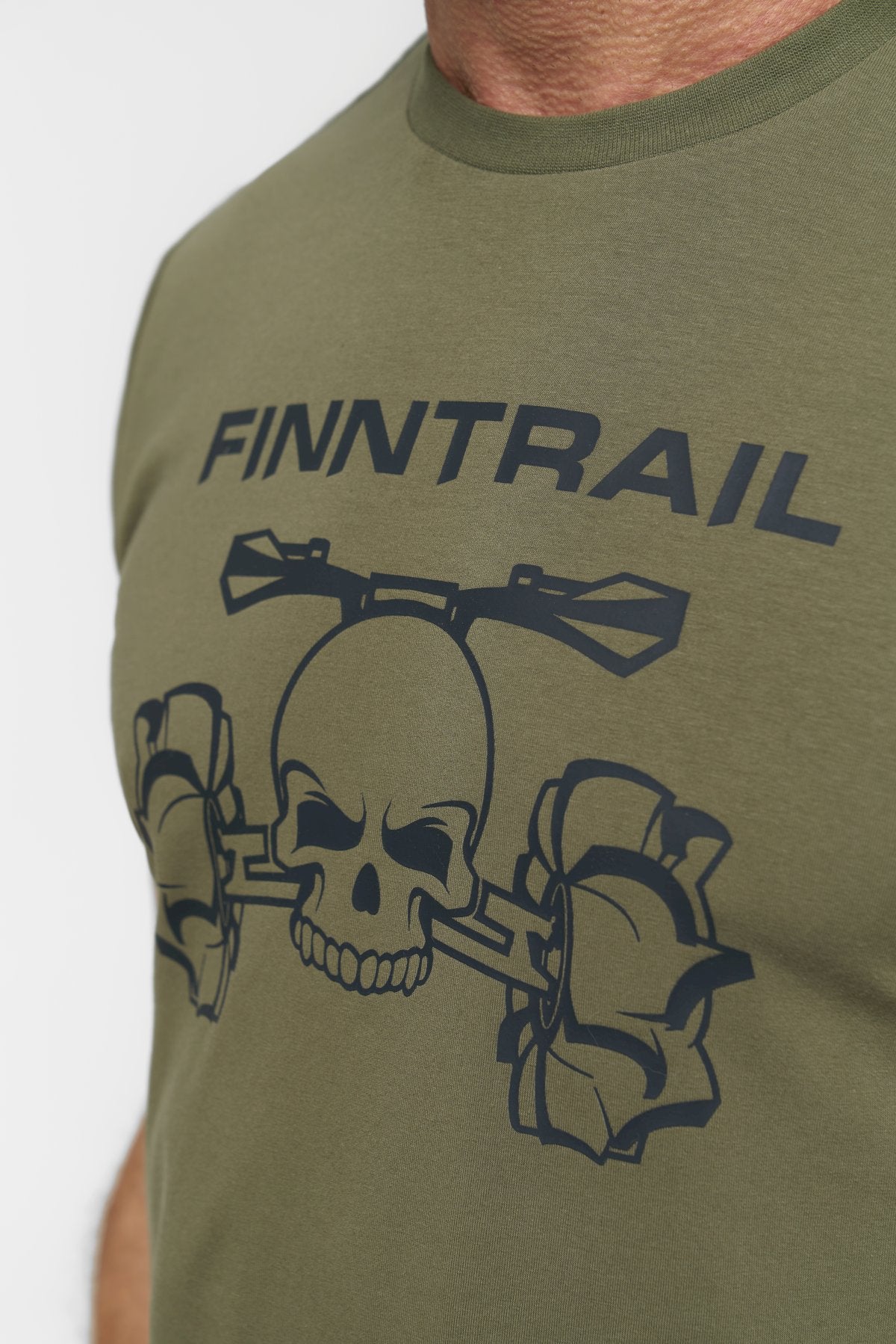 Marškinėliai Finntrail T-shirt ATV Skull Khaki