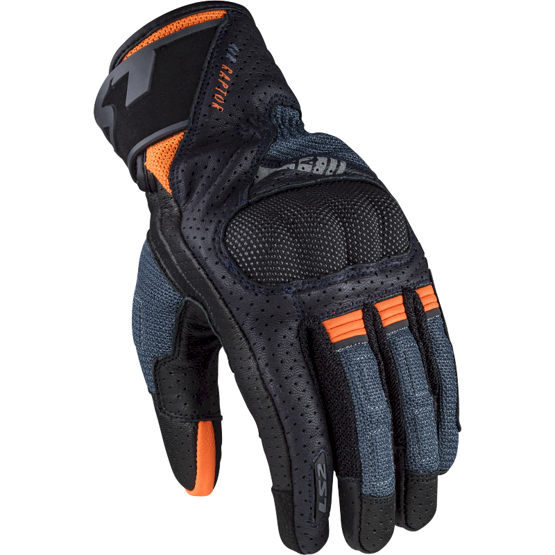 Pirštinės LS2 AIR RAPTOR MAN GLOVES DARK BLUE H-V ORANGE