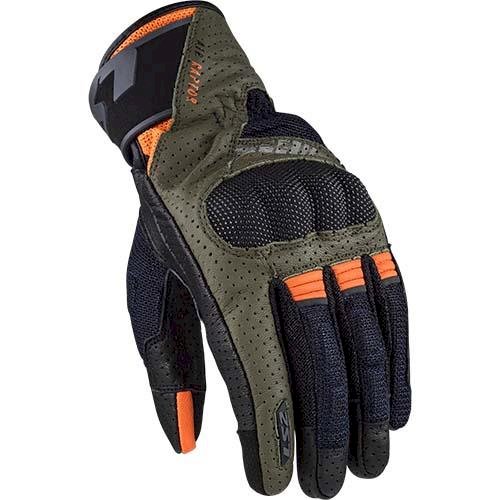 Pirštinės LS2 AIR RAPTOR MAN GLOVES GREEN BLUE H-V ORANGE