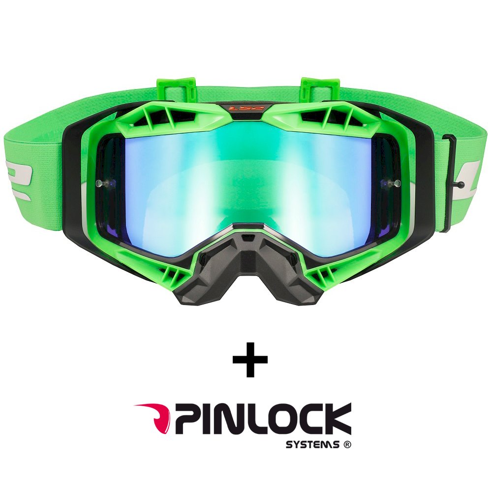 Akiniai LS2 AURA PRO BLACK H-V GREEN WITH IRIDIUM VISOR