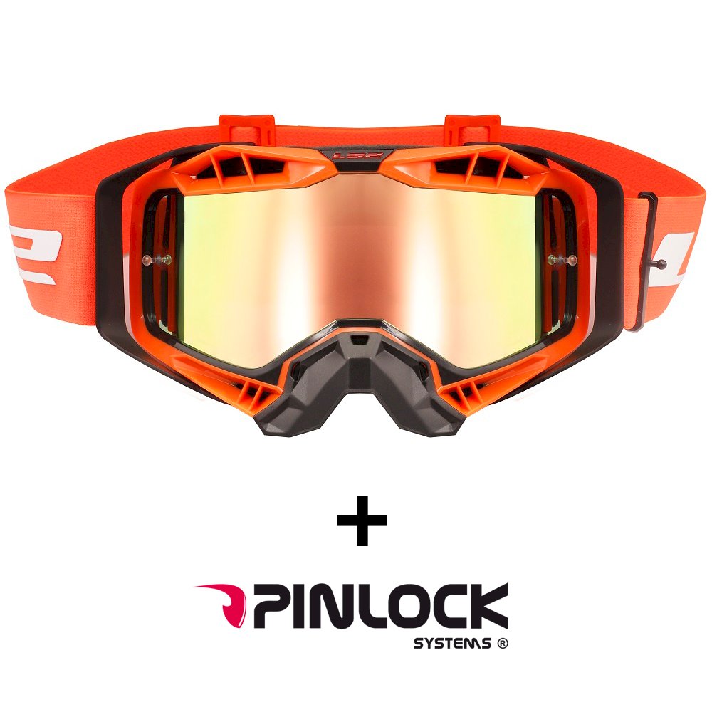 Akiniai LS2 AURA PRO GOGGLE BLACK ORANGE WITH IRIDIUM VISOR