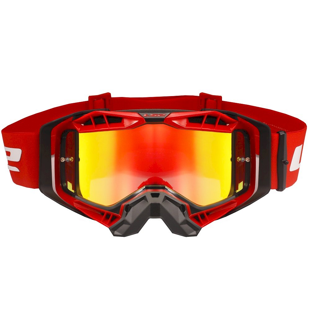 Akiniai LS2 AURA PRO GOGGLE BLACK RED WITH IRIDIUM VISOR