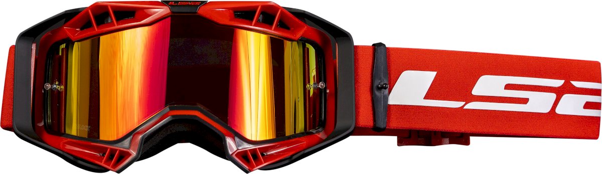 Akiniai LS2 AURA PRO GOGGLE BLACK RED WITH IRIDIUM VISOR
