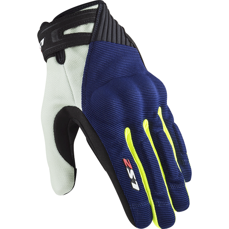 Pirštinės LS2 DART 2 MAN GLOVES BLUE H-V YELLOW