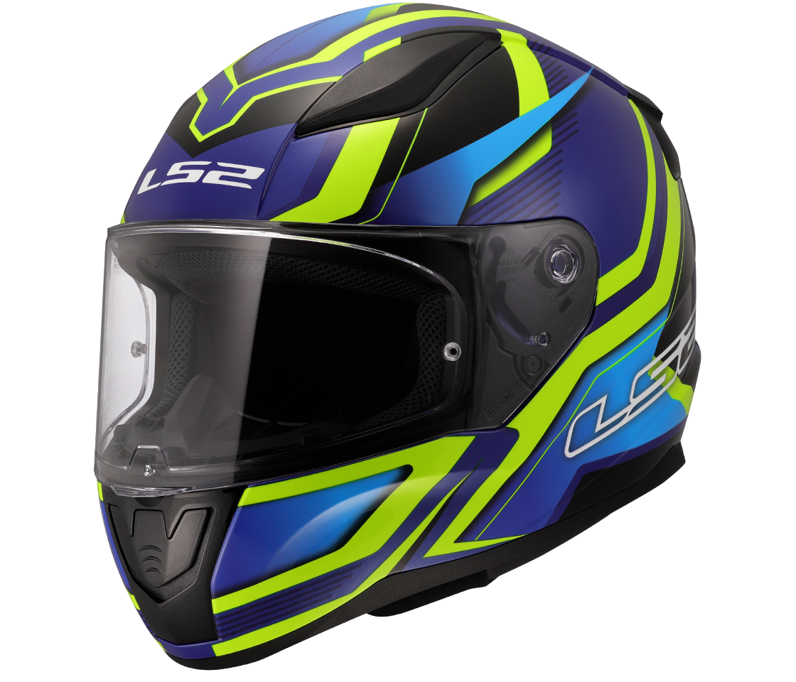 LS2 FF353 RAPID II ŠALMAS - FLITZ H-VIS YELLOW BLUE