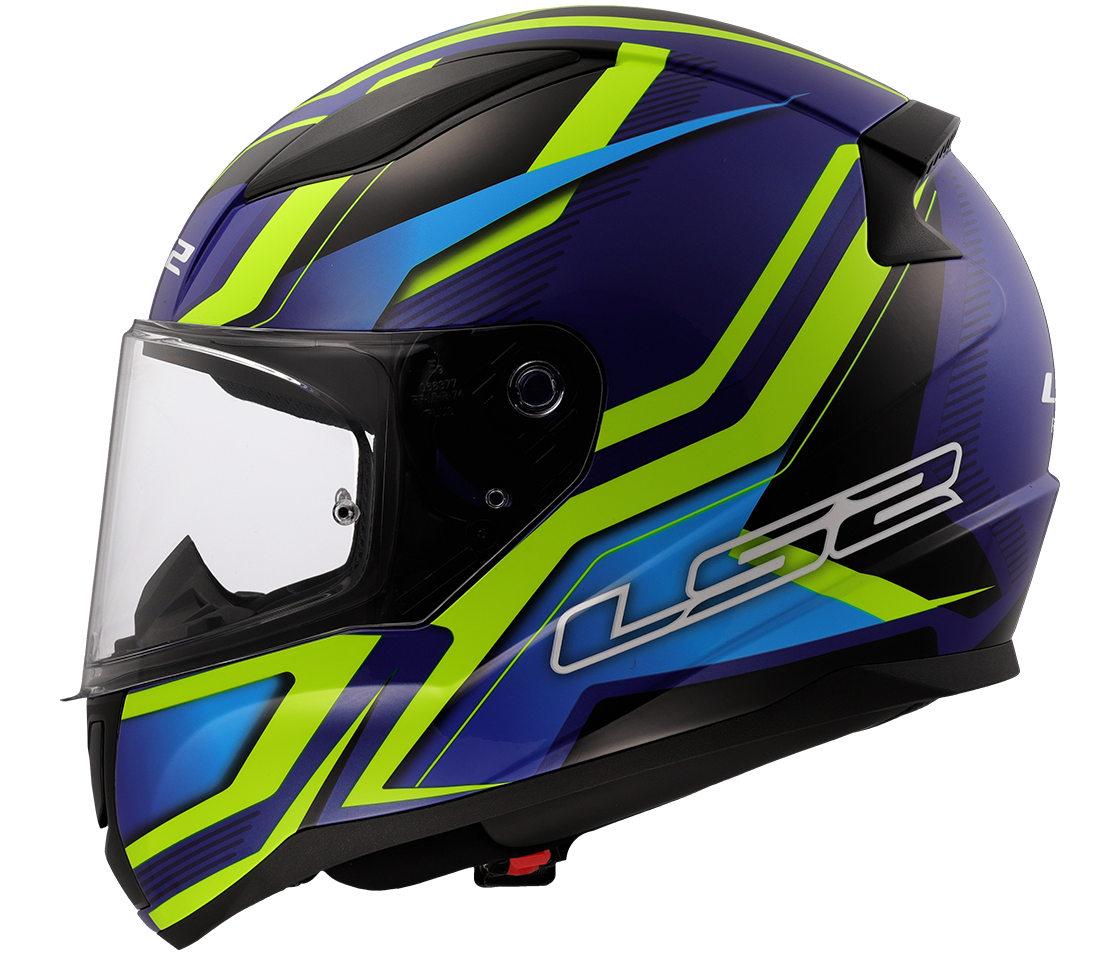 LS2 FF353 RAPID II ŠALMAS - FLITZ H-VIS YELLOW BLUE