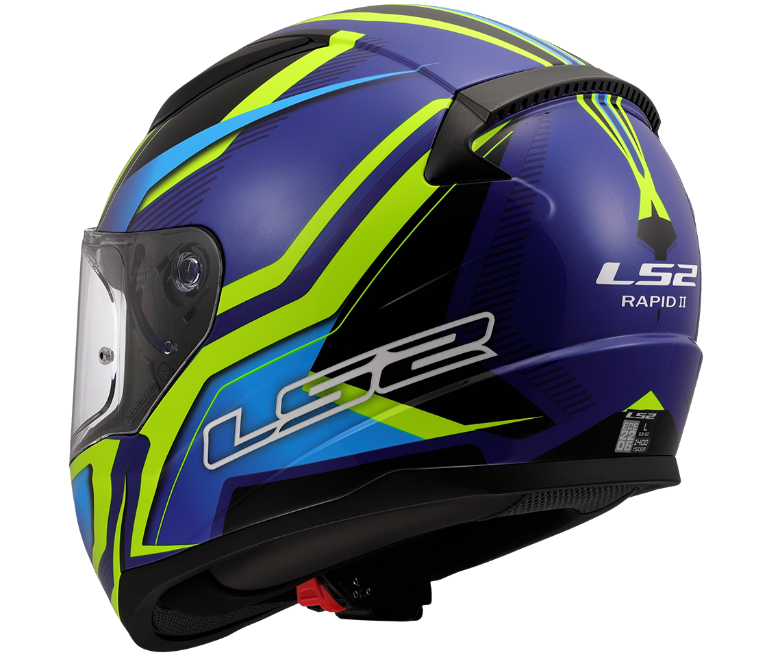 LS2 FF353 RAPID II ŠALMAS - FLITZ H-VIS YELLOW BLUE