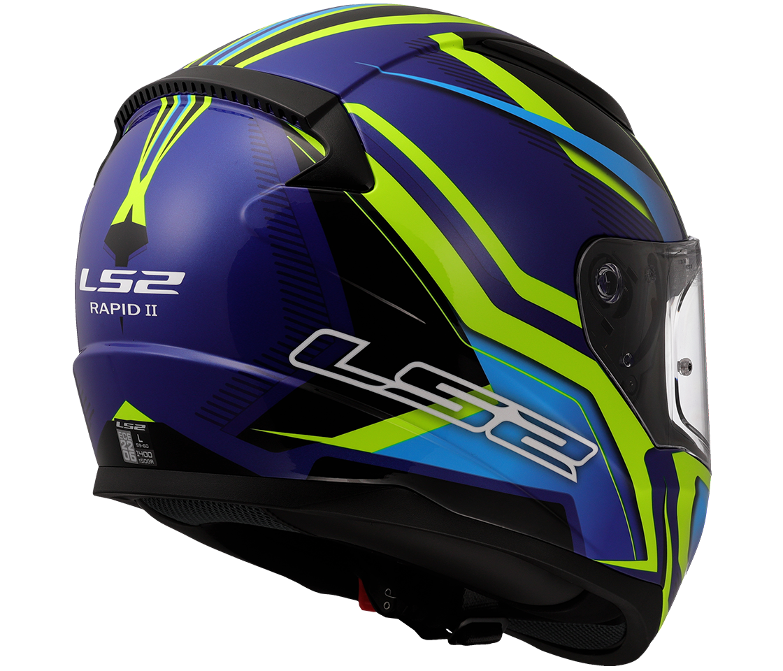 LS2 FF353 RAPID II ŠALMAS - FLITZ H-VIS YELLOW BLUE