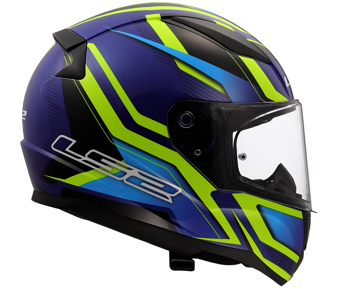 LS2 FF353 RAPID II ŠALMAS - FLITZ H-VIS YELLOW BLUE