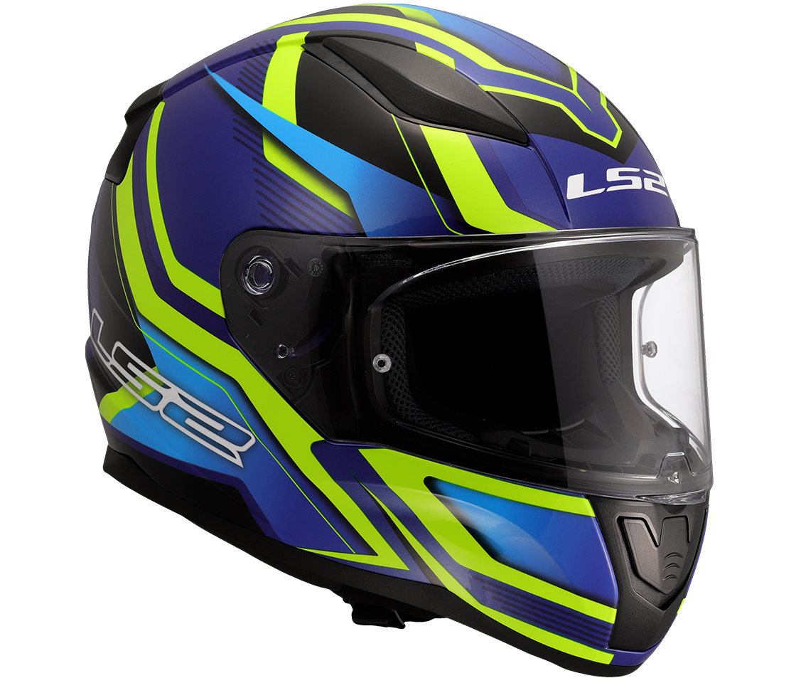 LS2 FF353 RAPID II ŠALMAS - FLITZ H-VIS YELLOW BLUE