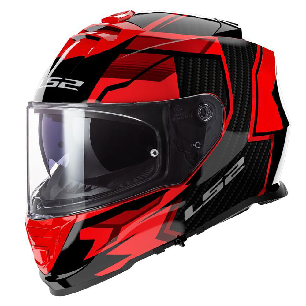 LS2 FF800 STORM II ŠALMAS - TRACKER Black Red