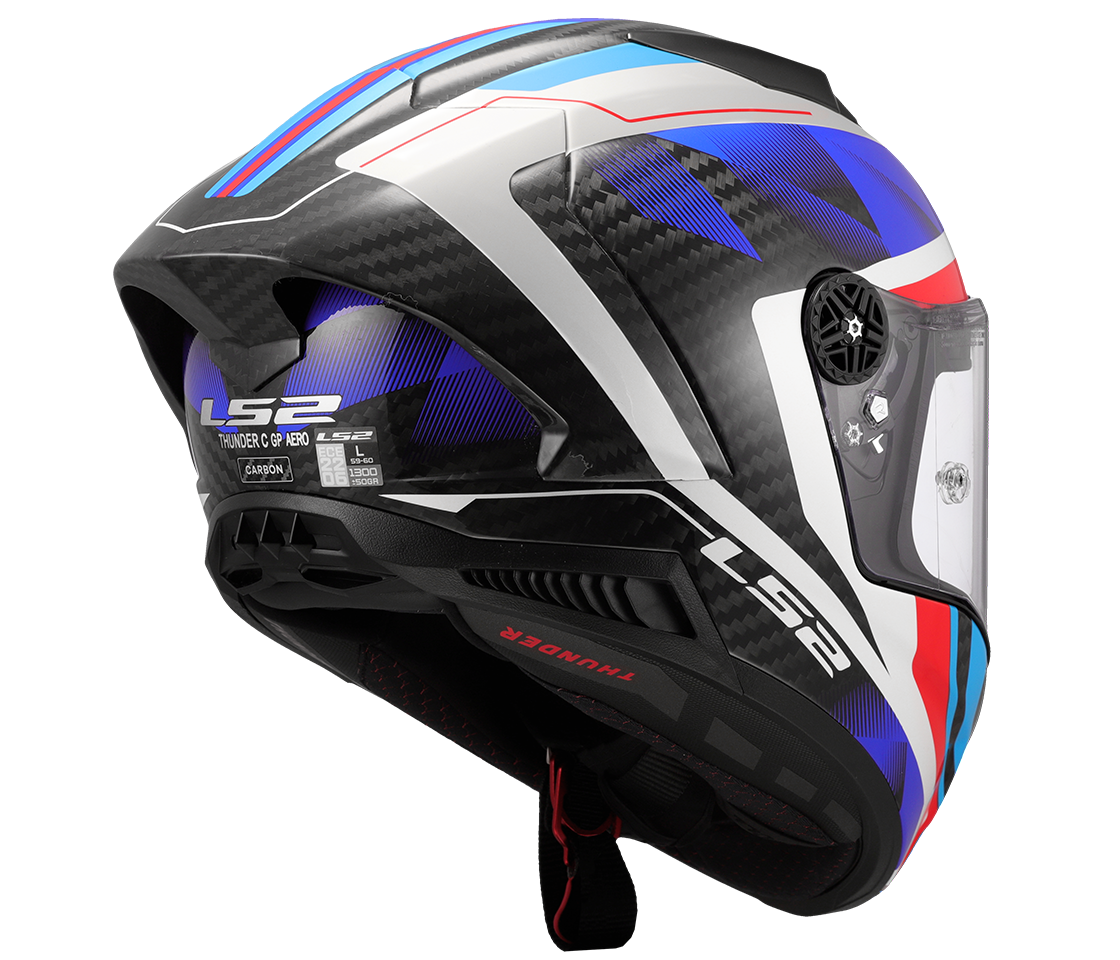 LS2 FF805 THUNDER GP AERO ŠALMAS - RAUTE BLUE RED