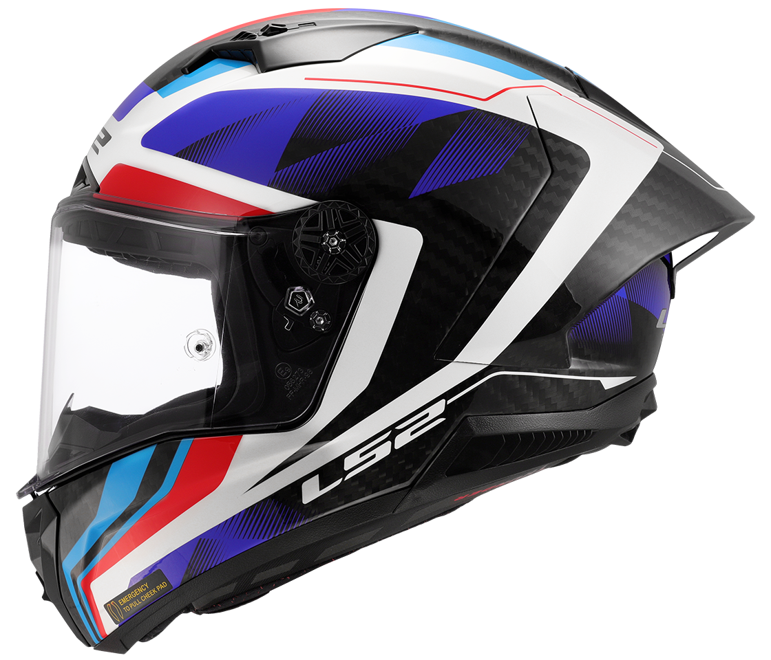 LS2 FF805 THUNDER GP AERO ŠALMAS - RAUTE BLUE RED