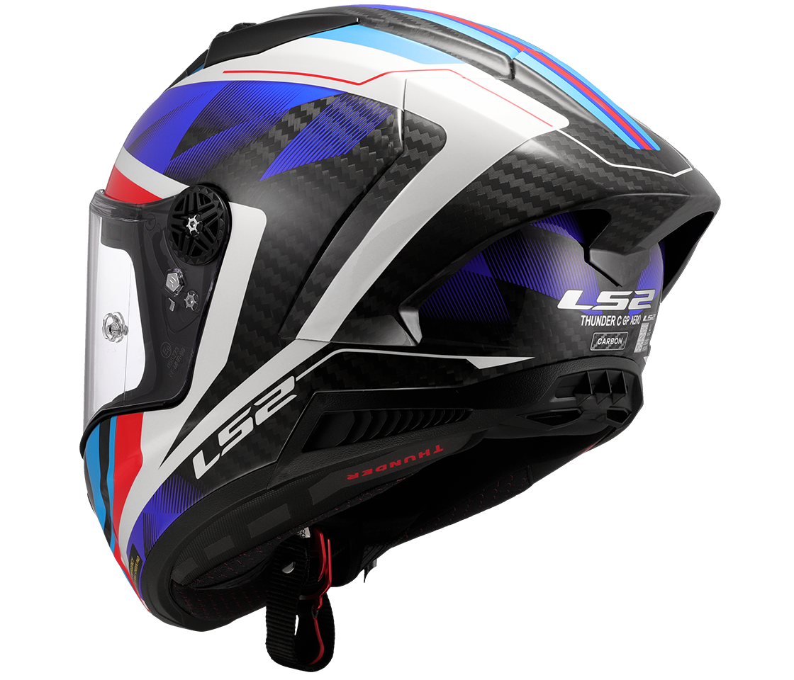 LS2 FF805 THUNDER GP AERO ŠALMAS - RAUTE BLUE RED