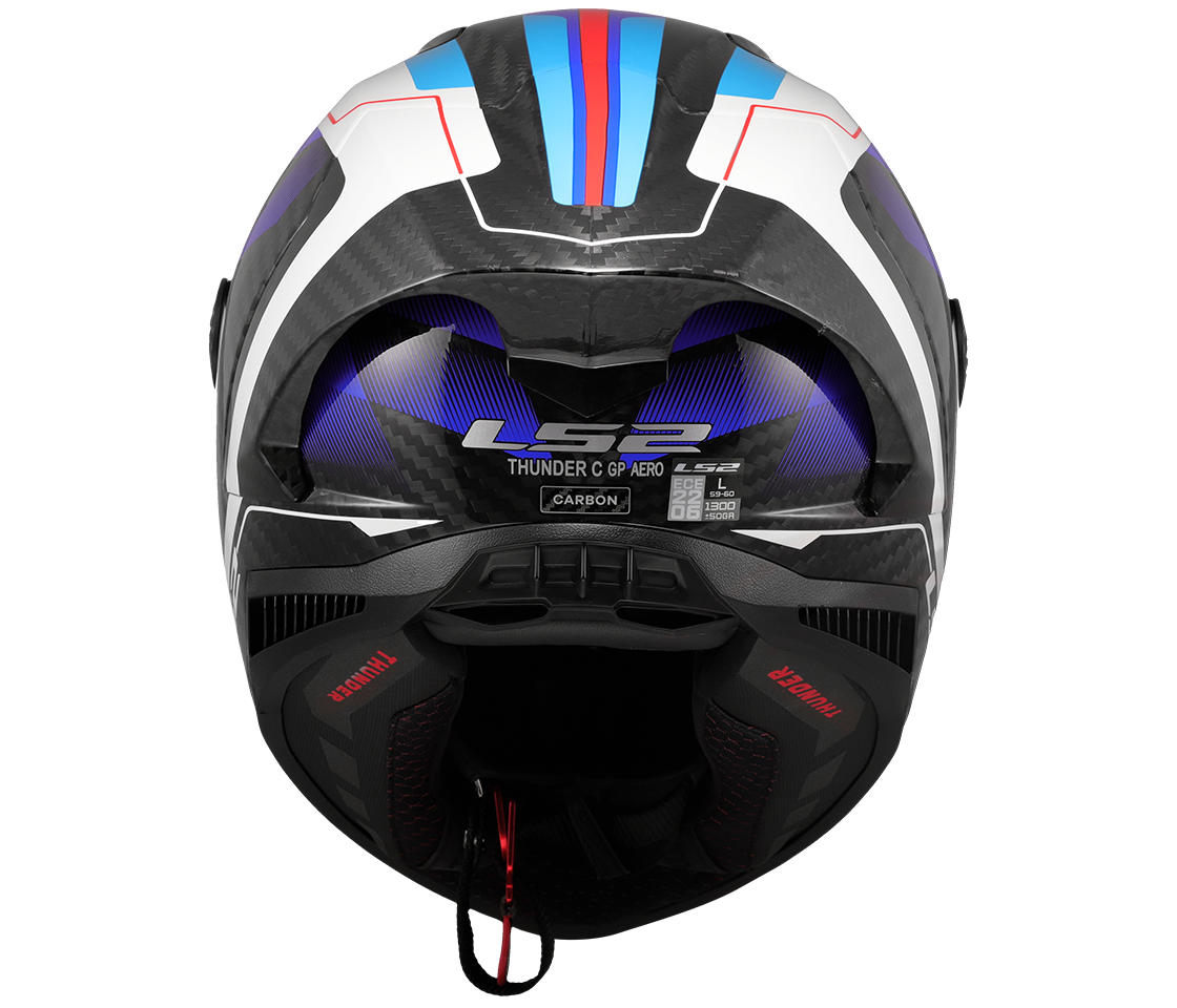 LS2 FF805 THUNDER GP AERO ŠALMAS - RAUTE BLUE RED