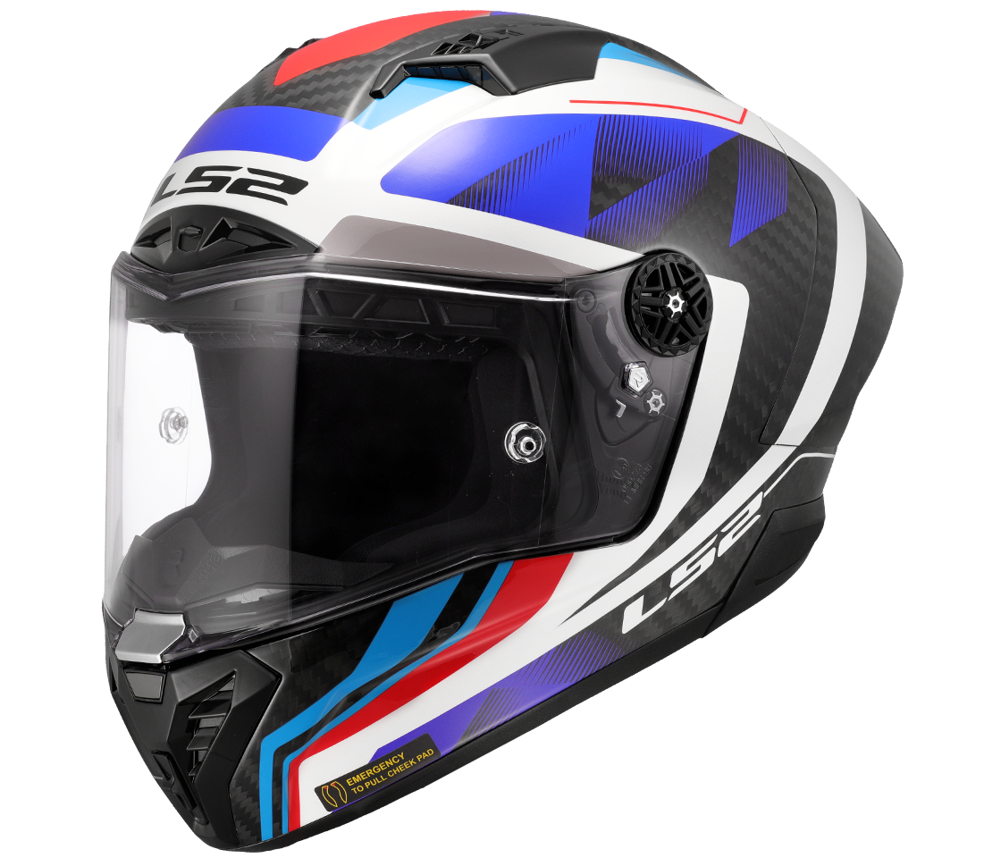 LS2 FF805 THUNDER GP AERO ŠALMAS - RAUTE BLUE RED