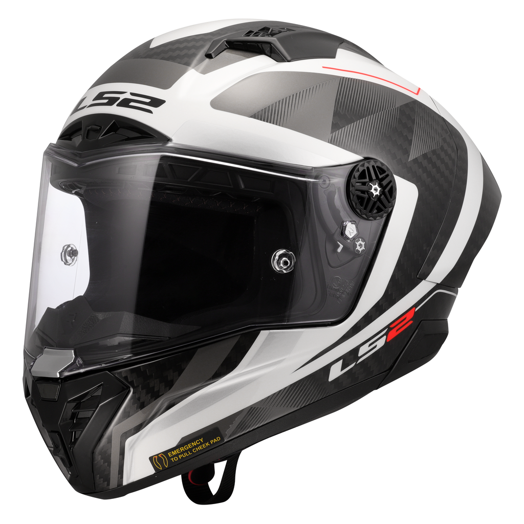 LS2 FF805 THUNDER GP AERO ŠALMAS - RAUTE WHITE GREY