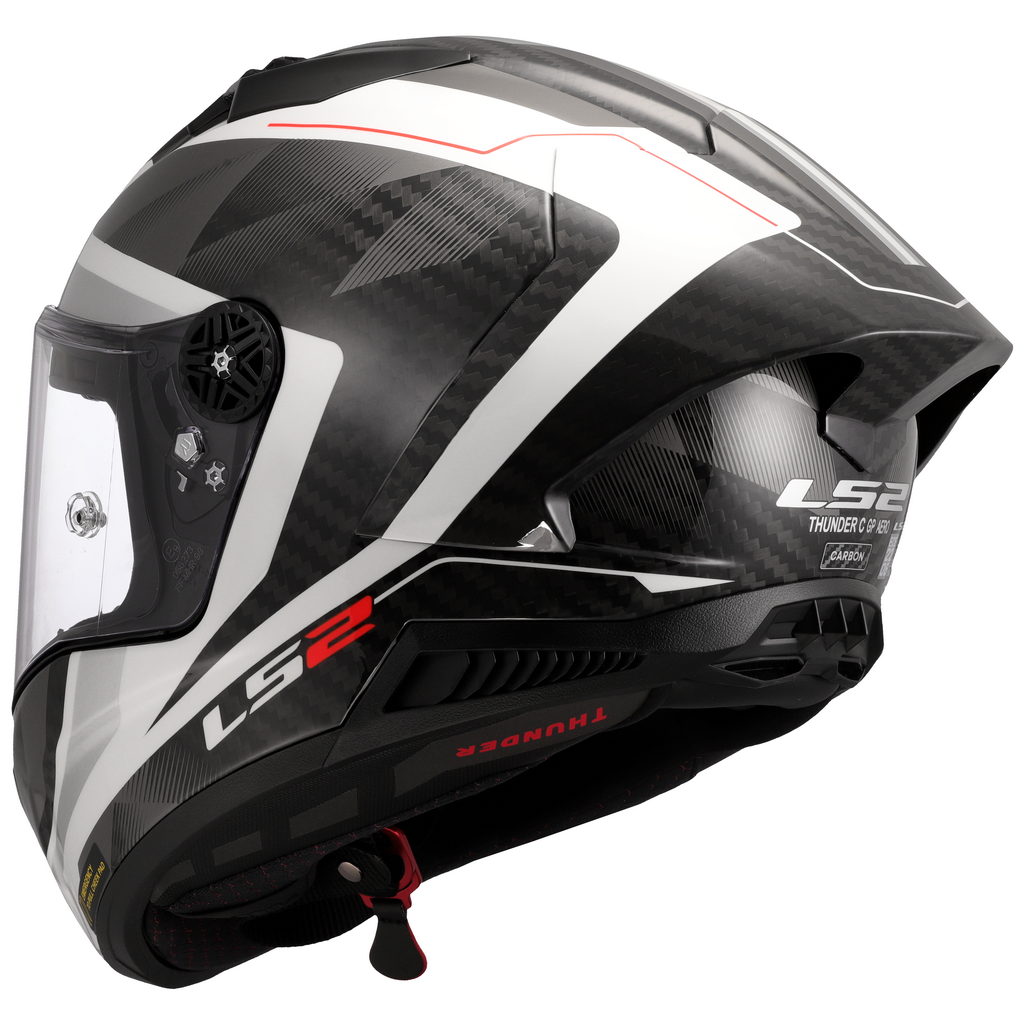 LS2 FF805 THUNDER GP AERO ŠALMAS - RAUTE WHITE GREY